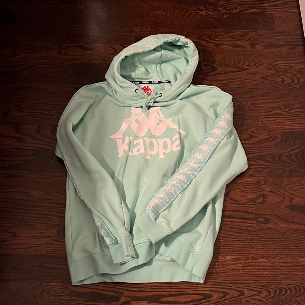 Kappa Light Green Hoodie with Logo men’s size L large
